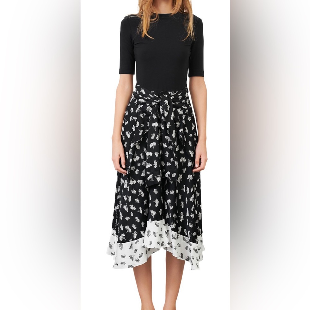 Maje Raprina Mixed Material Midi Dress- brand new with tags